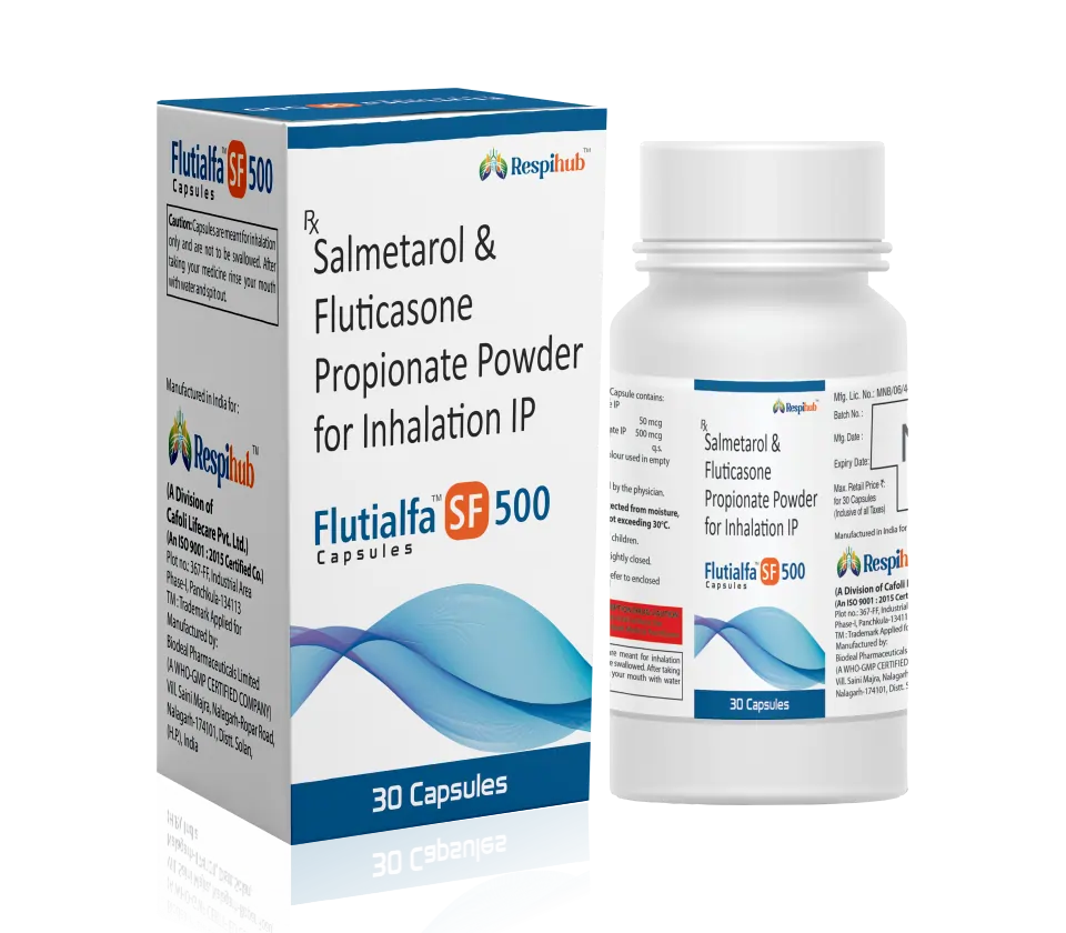 Salmeterol 50mcg + Fluticasone 500mcg Capsule PCD Pharma Franchise